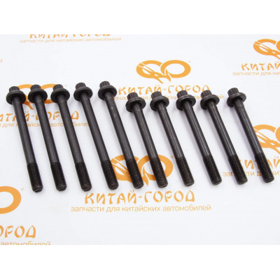 Болты ГБЦ Geely MK,MK Cross,GC6,Otaka (5 длинных,5 коротких)(Оригинал)
